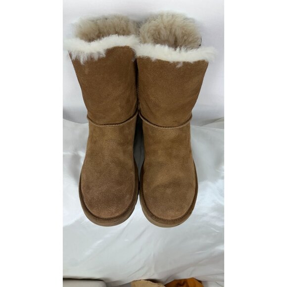 UGG Womens Brown Suede & Sheepskin Lined Winter Boots Size 8 - Picture 7 of 16